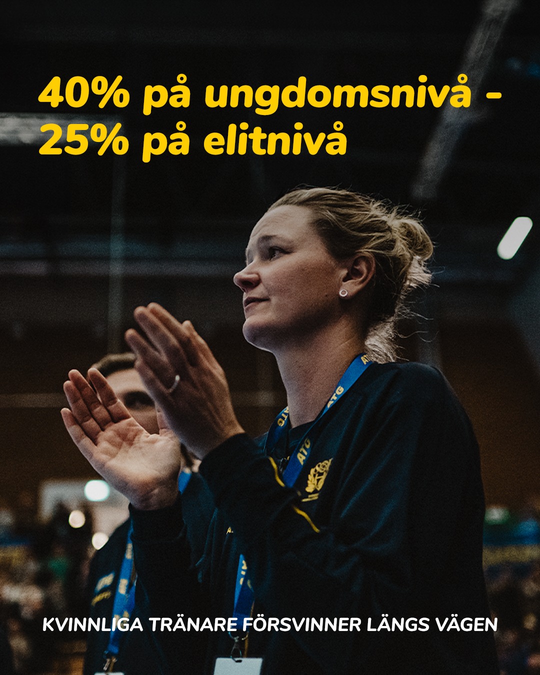 På ungdomsnivå är omkring 40 % av tränarna kvinnor. På elitnivå: ca 25 %.
Tappet sker längs resan.
Det är där förändringen måste börja.
Källa: RF-SISU, Ledarskapsrapport 2022