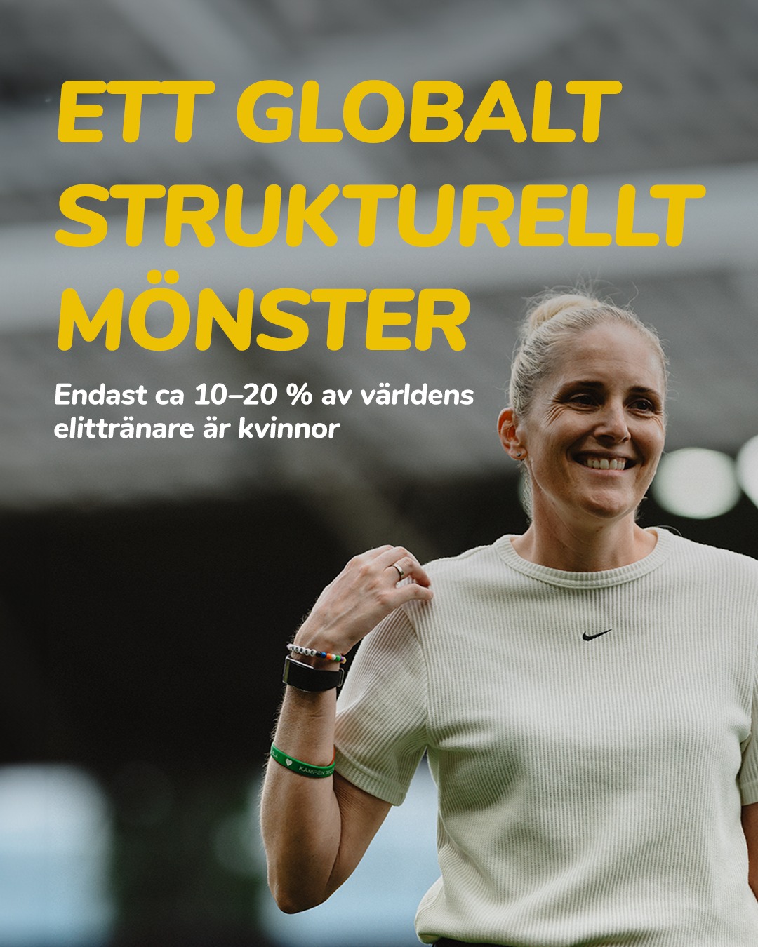 Utmaningen är inte unik för Sverige.
Globalt är bara omkring 10–20 % av elittränarna kvinnor.
Det visar att förändringen kräver strukturellt arbete. Källa: International Working Group on Women & Sport, Global Report 2022