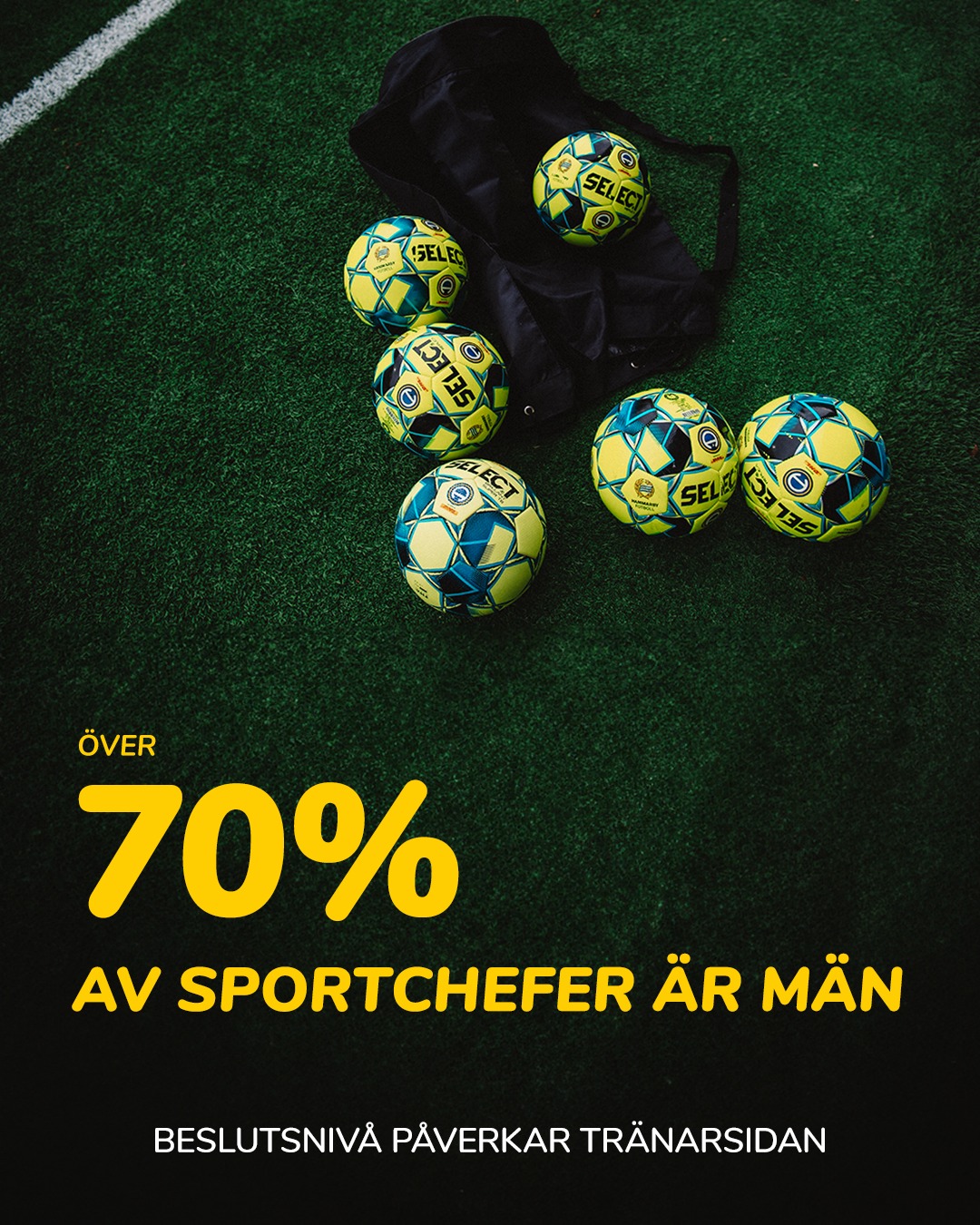 De flesta som rekryterar tränare är män.
Över 70 % av sportchefsrollerna innehas av män.
Representation påverkar beslut.
Källa: RF Organisationsdata 2021