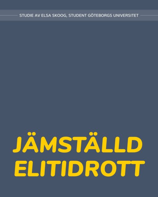 Elsa Skoog, student vid Göteborgs universitet, har i sin studie undersökt hur jämställd elitidrotten faktiskt är. 

Arbetet har genomförts med stöd av Karin Torneklint, generalsekreterare på EPOS, samt Agne Bergvall, och i samverkan med HPC där Elsa även genomförde sin praktik.

Studien lyfter konkreta insikter om kommunal sponsring, dess påverkan och hur den kan bidra till mer jämställda förutsättningar inom elitidrotten.

Ta del av Elsas mall för analys, agerande och uppföljning – ett praktiskt verktyg för idrottsföreningar som vill arbeta mer strukturerat och långsiktigt med jämställdhet.